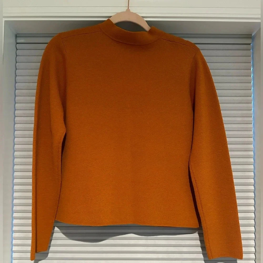 Burnt orange Eileen Fisher cardigan - Picture 3 of 4